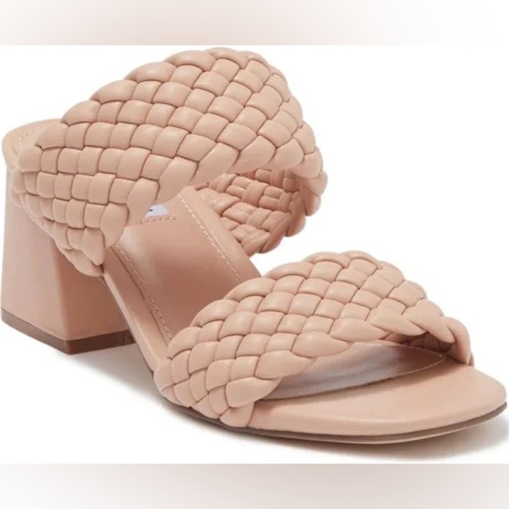 Steve Madden Daphnee Braided Light Tan / Nude Block Heel Sandals - Picture 1 of 16